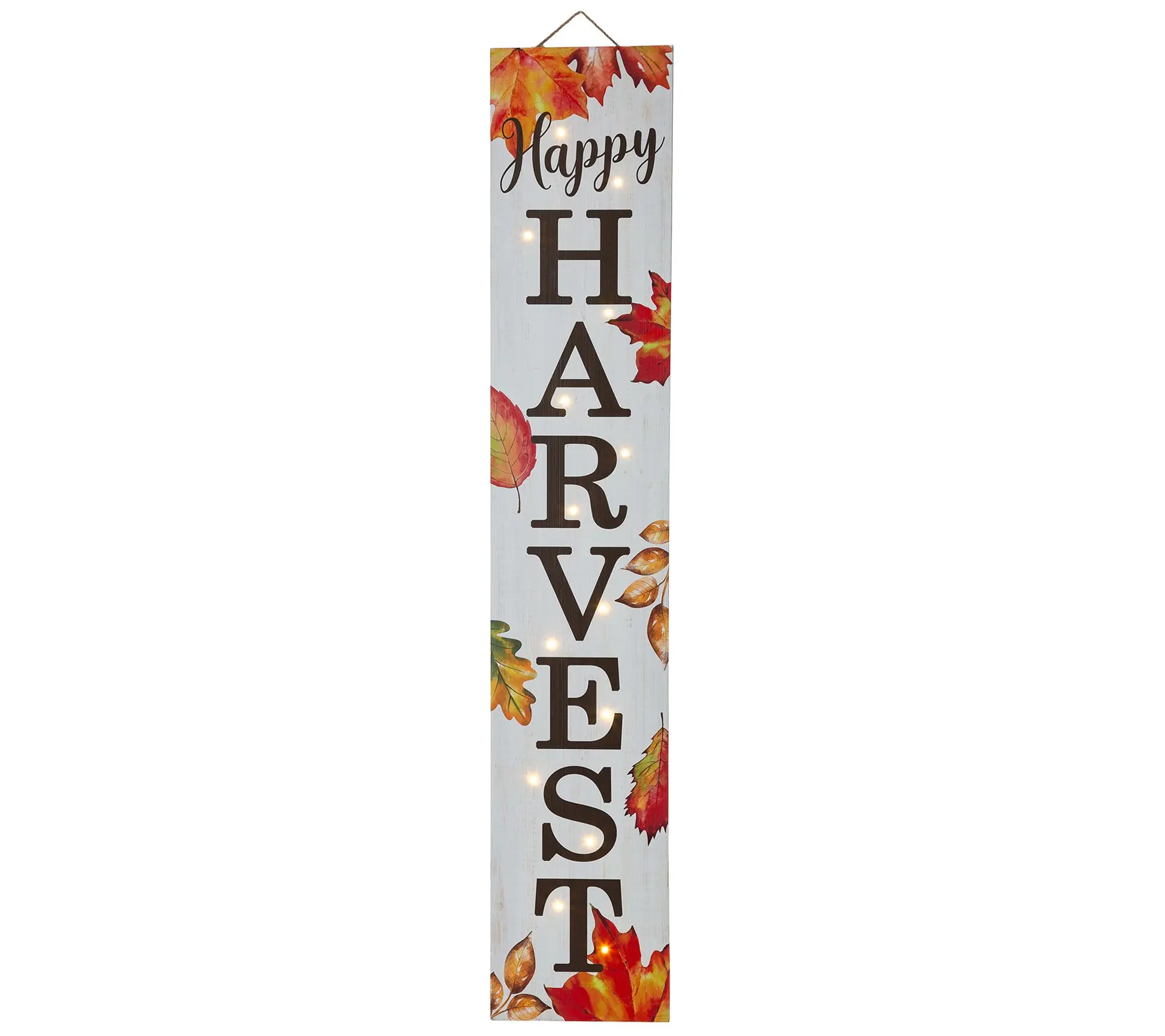 Glitzhome Fall Harvest Thanksgiving LED Lighted Porch Sign