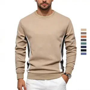 Men's Color Block Crewneck Sweatshirt Pullover Striped Sweatshirts Fall Winter Warm Long Sleeve Shirt Men Color-Block Hooded Pullover Sweater