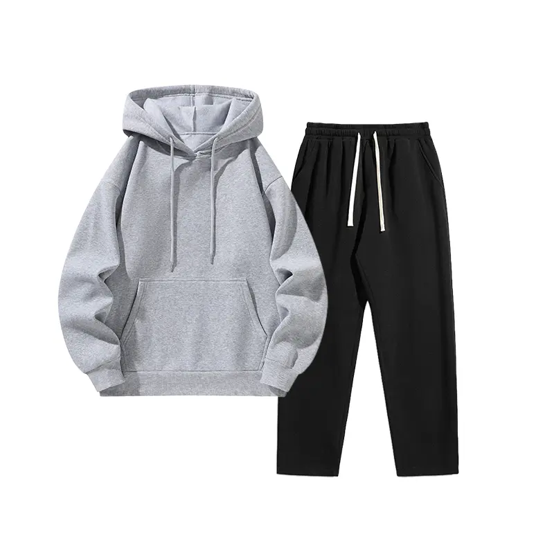 Gray top + black pants