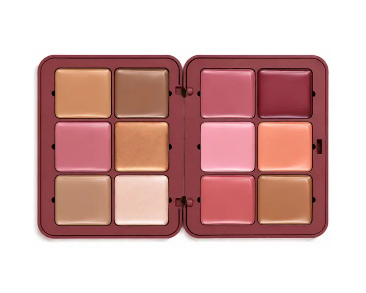 Basics By B The Cream Palette – 12-Shade Multi-Use Cream Makeup Palette for Eyes, Face & Lips – Vegan, Cruelty-Free, Buildable & Blendable