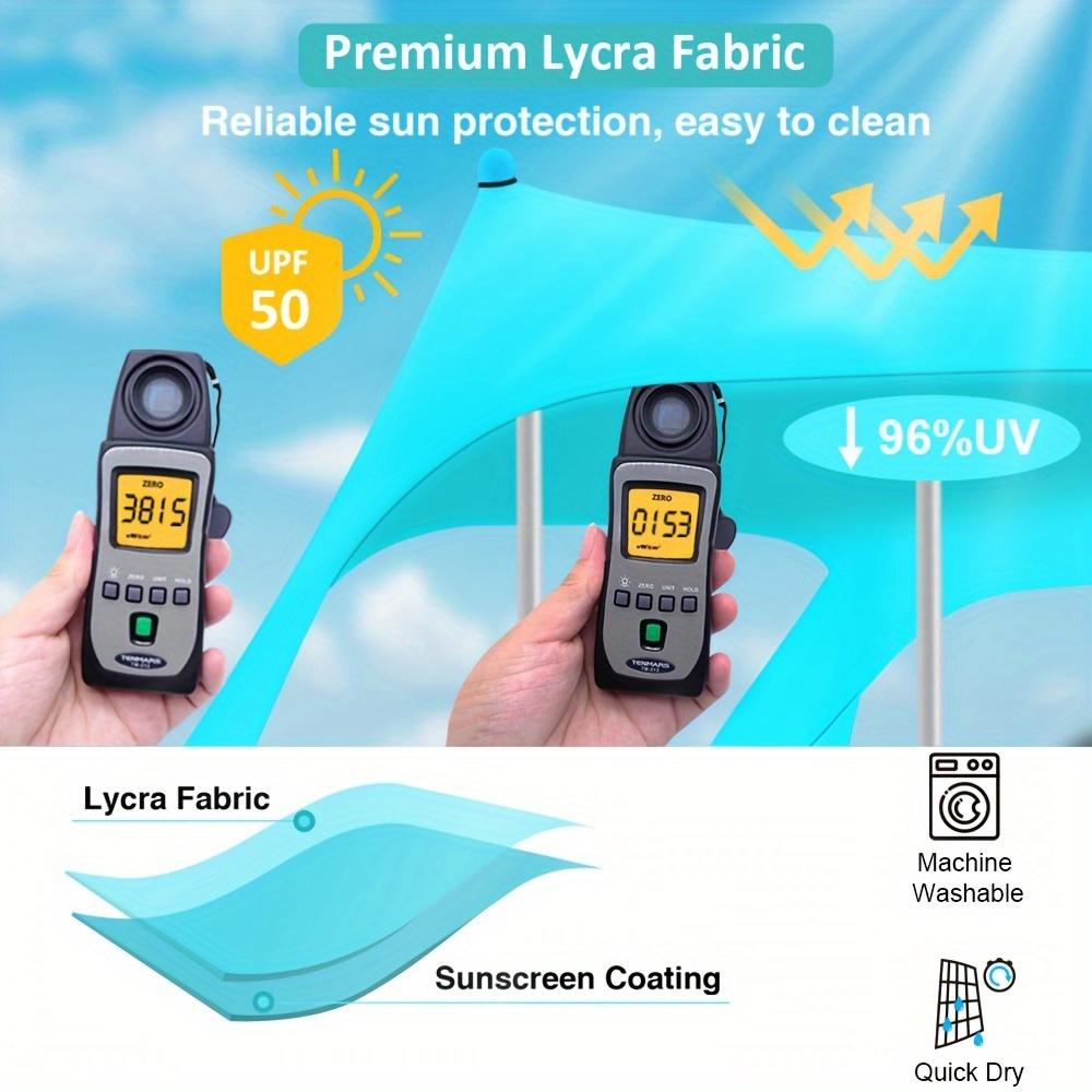 Beach Tent Canopy 10'x10' Beach Tents Sun Shelter 6-8 Person Beach Canopy Tent Sun Shade Easy Setup Pop Up Beach Shade Canopy Portable Beach Tent UPF 50+ Waterproof Windproof Beach Canopy