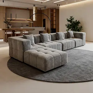 【New User Campaign】HipyMo 107'' Viral L-Shaped Boneless Sectional Couch for Living Room, Oversized Big Comfy Couch with 3 Pillows & Ottoman,  Extra-Wide Armrests, No Assembly Required, 3 or 4 Packages Delivery