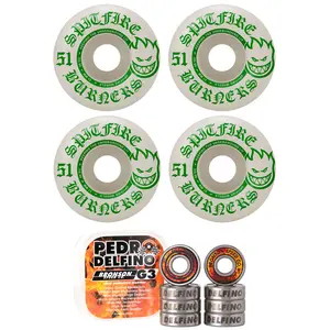 Spitfire Skateboard Wheels 51mm Burners with Bronson Pro G3 Bearings
