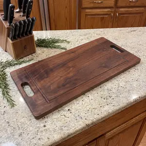 27” x 12” One-Piece Walnut Cutting Board with Handles & Juice Groove | Handmade Charcuterie Board