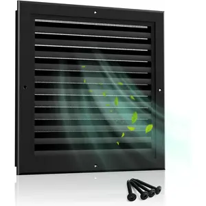 14" X 14" Gable Vent Aluminum Gable Vents for Houses Attic Vent Shed Vents Cover Exterior with Screen Mesh Alloy Wall Vent Ventilation for Home Garage Attic Ceiling - Vent Opening: 12" x 12" Black
