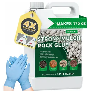 Concentrate Rock Glue, Makes 175oz Mulch & Rock Glue for Landscaping, Gravel Bark Binder Spray for Outdoor, Garden, Yard, Mulch Anchor Easily Holds Rubber, Stone, Pea Pebble, Gravel, Wood