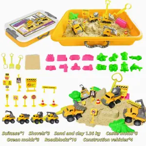 Beach Toys, Sand and Clay-Colored DIY Castle Building Set with Dynamic Shapes—Indoor Play Set for Kids Featuring Porcelain-Look Sand, Suitable for Ages 3 and Up, Boxed