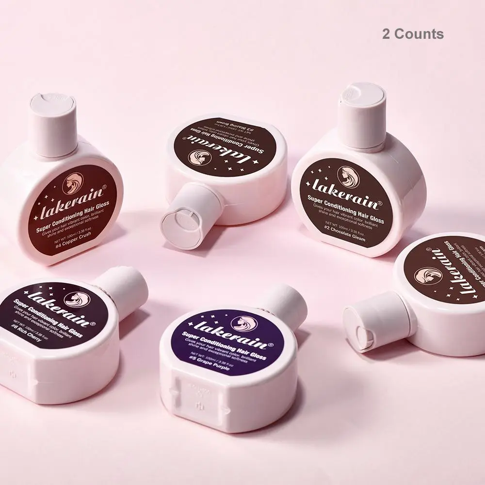 Hair Gloss Cream, 2 Counts/set Moisturizing Hydrating Hair Gloss with Hydrolyzed Wheat Protein, Rinse Out Semi-permanent Hair Gloss, Hair Care & Styling Product for Women & Men, Hair Styling Products