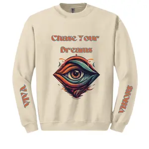 Viva Visions Dream Pursuit Crewneck Sweatshirt Dessert– Bold Streetwear Expression Fabric Sweatshirt Hem Ribbed holiday pullover