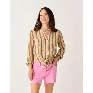 Dylan Gauze Tunic: Rum Stripe