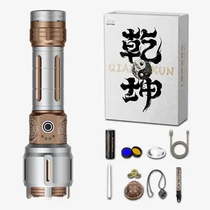 SKYFIRE 2503 USB Rechargeable Tactical Flashlight Combo - High Lumen, Spot/Area Lamp, Waterproof & Gift Ready for Camping Hiking