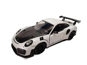 KINSMART 1:36 Scale Porsche 911 GT2 RS Die Cast Metal-White Toy Car with Openable Doors & Pullback Action
