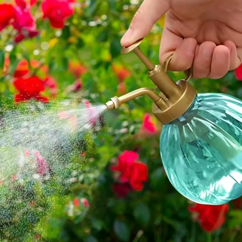Green or Yellow 300ml Plastic Plant Mister with Gold-Colored Sprayer for Gardening and Plant Care