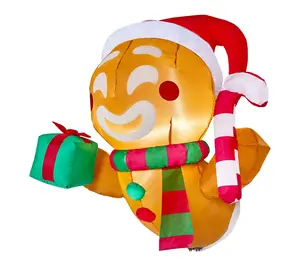 Joyfy 3.5ft Christmas Inflatable Gingerbread Man Break Out
