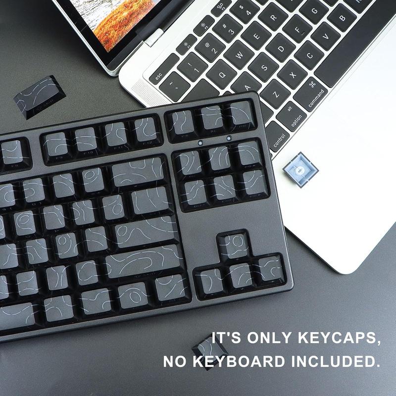 Contour Line Keycaps 98 Set Custom PBT Cherry Profile Double-Shot Light Shine-Through Key Caps with South-face Print for Mechanical Gaming Keyboard ANSI Layout Contour Line Keycaps 98 Set Custom PBT Cherry Profile Double-Shot Light Shine-Through Key Caps with South-face Print for Mechanical Gaming Keyboard ANSI Layout