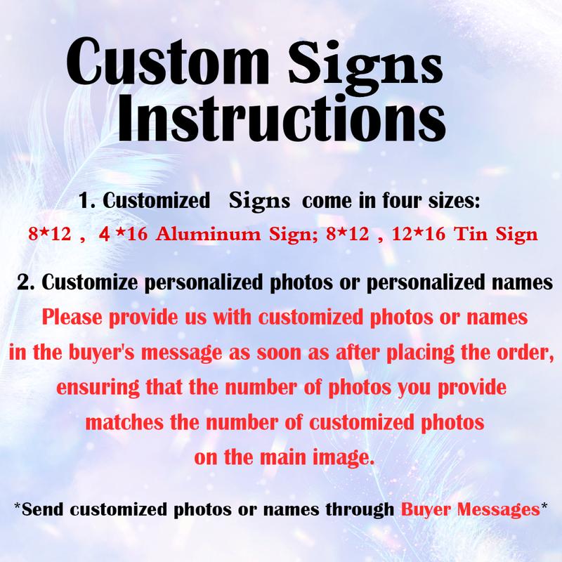 Custom Signs,Personalized Metal Signs for Office, Business,Workplace,Home,Yard,Arrow Signs,Shields,Love Signs,Decorative Slogans, Upload Images or Text,12 Colors,7 Styles (16x12Inch-Horizontal)
