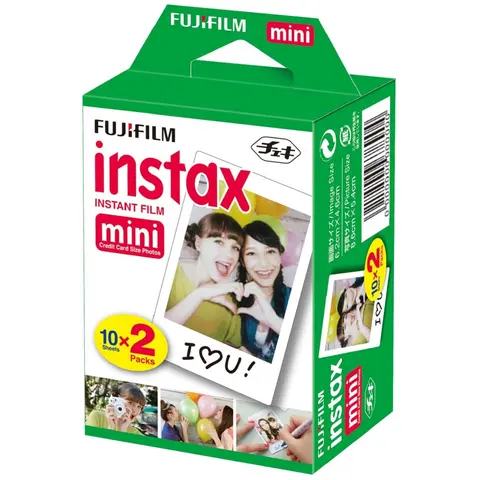 Fujifilm Instax Mini Instant Film (10 x 2 Packs) - 800 ISO High-Speed, Super-Fine Grain, Vivid Images, Fast Developing, 2.13" x 3.4", Essential Mini Instax Camera Accessories