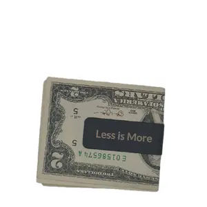 Black Stainless Steel Money Clip - 'Less is More' Design - Compact & Simple Wallet Accessory - Multiple Custom Options Available
