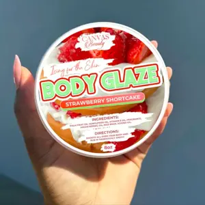 VIRAL Body Glaze 8oz Organic Vanilla Watermelon Scents with Palm Fruit Oil & Argan for Daily Use and Daily Glazing Benefits - Raspberry, Rice, Sugar