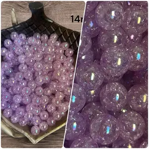 Purple Crackle Beads 14mm 10/$3.50