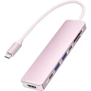 7-in-1 USB C Hub with HDMI(4K@60Hz), 2 USB-A, 1 USB-C Data, 100W Charge, SD/TF Card Reader,  -Free  Compatible with MacBook Pro/Air, iPad Pro, iMac,  15 Pro/Pro Max