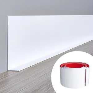 Flexible Baseboard Molding Trim, 5 Inch(W) x 20 (L) Peel and Stick Rubber Wall Trim Molding, Self-Adhesive Vinyl Wall Base Cove Base