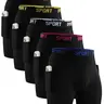 5-piece Set Of Men'S Underwear with Pockets - Breathable, Elastic, Quick Drying, Elastic Waistband, Sports And Leisure, Running And Fitness Boxer Underwear - Soft And Lightweight, Best Gift for Son & Husband
