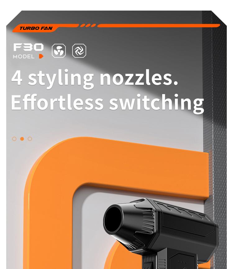 150g High- Pressure Turbo Blower, Designed for Deep Car Detailing, 150000 RPM Brushless Motor. Instantly Cleans AC Vents, Seat Crevices, Engine Bays and Removes Snow. Portable On- the-Go Tool, More Professional Than a Hair Dryer Deep Cleaning