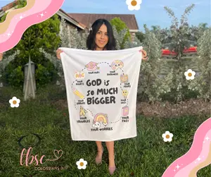 God is so Much Bigger Velveteen Plush Blanket