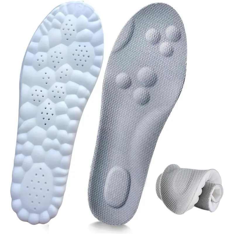 Leafage Men's Athletic Steppers Insoles - High-Quality High-Elastic PU Pad, EVA Material, Slim Fit, Soft Memory Foam Cushioning, Arch Support, Trim-to-Fit, Honeycomb Vent, Breathable, Anti-Odour, Foot Pain Relief, Fatigue Reduction