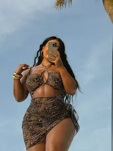 Plus Size Leopard One Piece Swimsuit – Tummy Control Push Up Sexy Bathing Suit