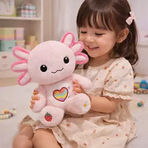 big  valentine  plushies sibling unique gifts anime doll 27cm Pink Axolotl Plush Toy, Soft Kawaii requested Gift for Kids, Valentine & Birthday Decor squishy toy plushie cute soft  little  kids