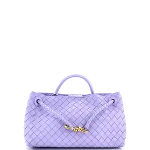 Pre-owned Bottega Veneta Leather Top Handle Bags Andiamo East West Top Handle Bag Intrecciato Nappa Small by Rebag