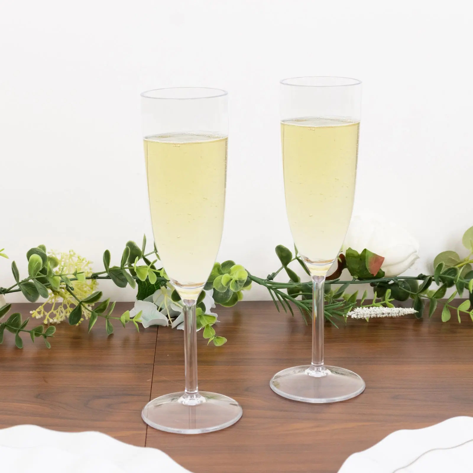 12-Pack Shatterproof Plastic Champagne Flutes – 6oz Clear Reusable Toasting Glasses for Parties, Weddings & Events