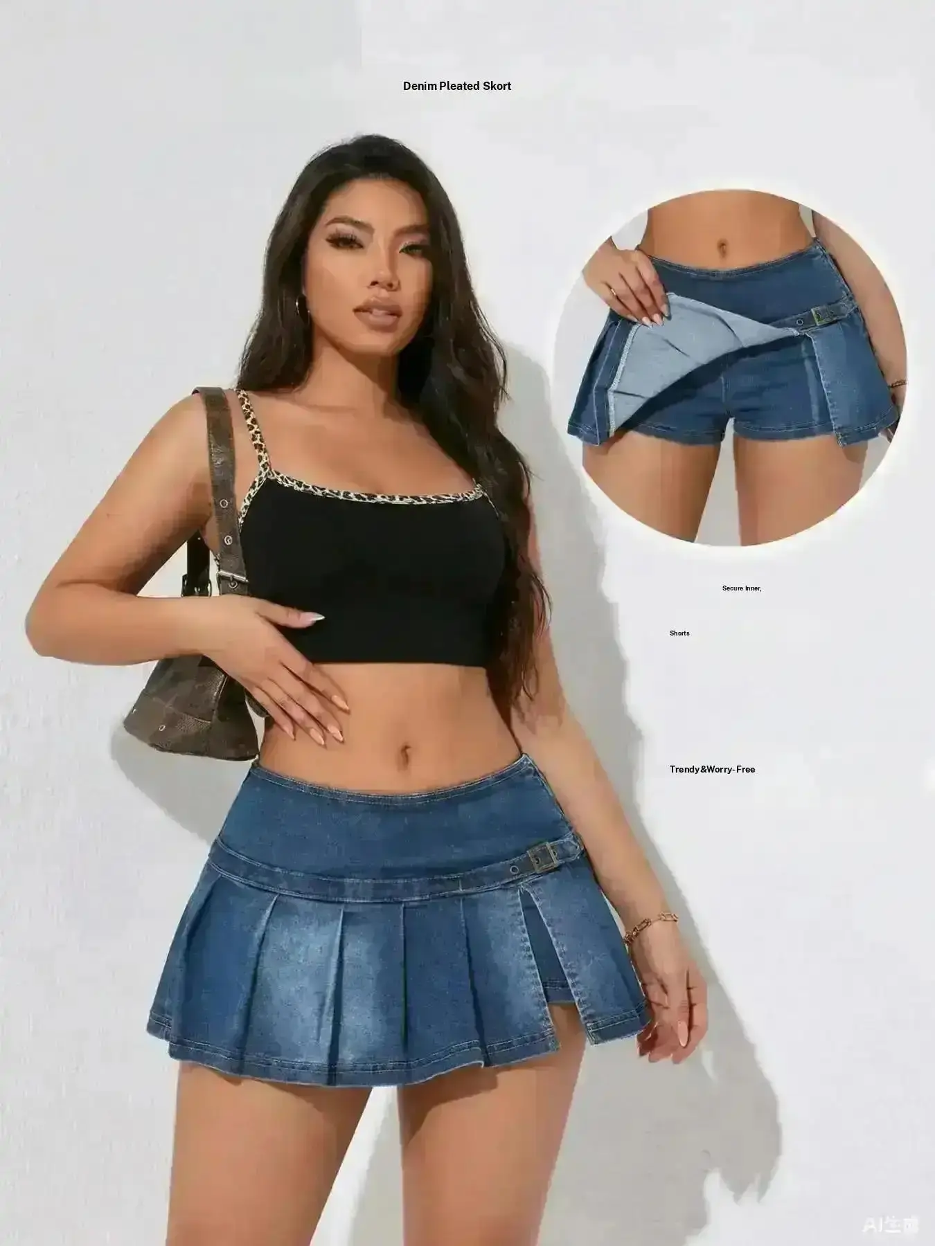 Women's Mini Short Denim Skirt Sexy Tight-Fitting A-Line Design Night Out and Casual Wear Stylish Fashion Pleated Bottom casual street easy fit essential denim stretchy classic straight leg timeless style