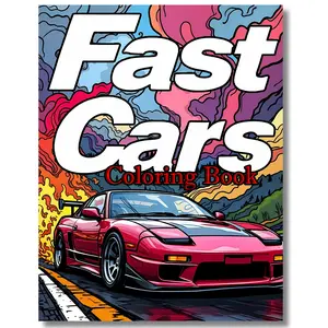 Fast Cars Coloring Book: Ultimate Sport Car Illustrations, Supercars, Muscle Cars, JDM & More – Perfect for Kids, Teens & Adults! COLORSTROLOGY Art great idea special edition print tiktok shop books gifted Colored Pencils