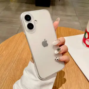 Frosted top and bottom borderless suitable for iPhone17promax mobile phone case new 17/16 drop-proof 15/14pro hard protective cover simple 13/12 bare metal feel