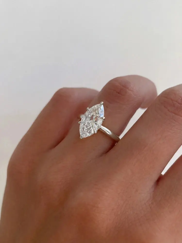 Aurel Jewelry 2005 Classic Marquise Engagement Ring - Women's Costume Fashion Accessory, Ideal for Anniversary Gifts, Engagement Rings, Rings For Women, 925 Stamp Rings