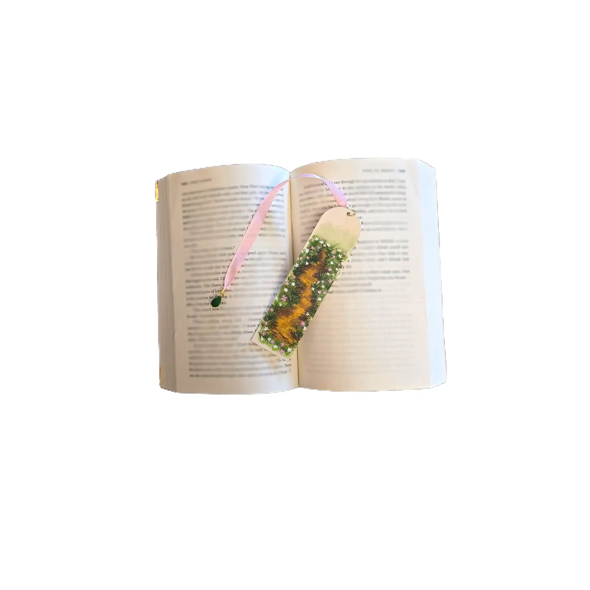 Fairy Trail Hand-Painted Wood Bookmark with Watercolor & Gouache Design Unique Charm for Readers Gift-Givers or Book Lovers