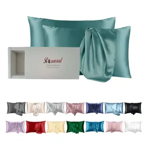 22 Momme Silk Pillowcase for Hair and Skin Made in USA,100% Pure Mulberry Silk Pillow Cases, 6A Grade Natural Organic Silk, Oeko-TEX Certified