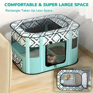 1pc Contemporary Oxford Cloth Pet Playpen - Large, Collapsible & Portable with Storage Bag - Safe & Comfortable for Dogs, Puppies, Cats,