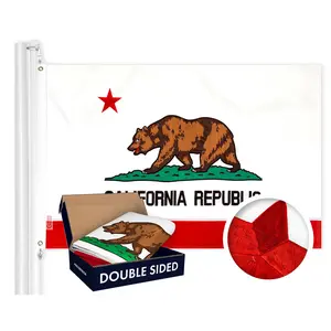 California State Flag 210D Embroidered Polyester 2x3 Ft - Double Sided 3ply
