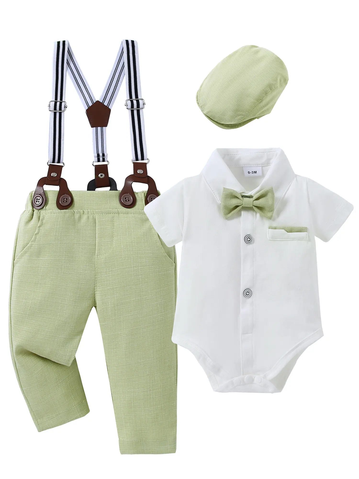 Summer New Boys Gentleman Short Sleeve Long Pants Set Two Piece Breathable and Comfortable Color-blocking Crafted Top, Straight Leg Pants for Daily Wear