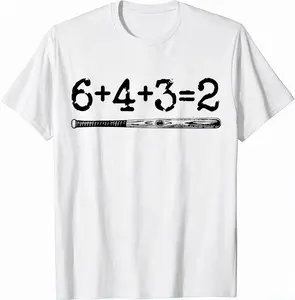 Double Play 6 4 3 2 Vintage Baseball Math Softball Player Pure Cotton Casual Daily Sports Streetwear For Men Women Athletes Fans Halloween Christmas Gift