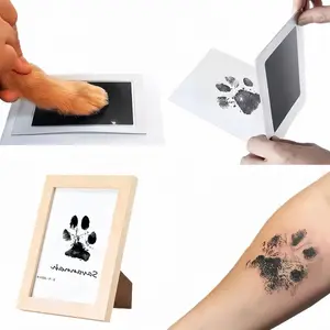 4-Piece Paw Print Kit + 2 Frames – Dust-Free Paw Print Ink Pad for Dogs and Cats Clean-touch ink pad, dog paw & nose print set. Pet memorial gift, paw print memory keepsake card — no-stick ink formula.