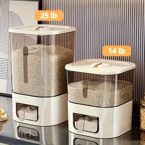 Rice bucket insect-proof and moisture-proof measuring rice storage tank, press-type, space-saving, storage for miscellaneous grains, rice, flour and rice box, Airtight Containers