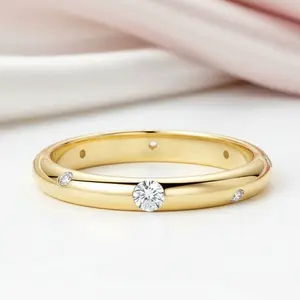 1.6mm Diamond Option Stackable Wedding Band
