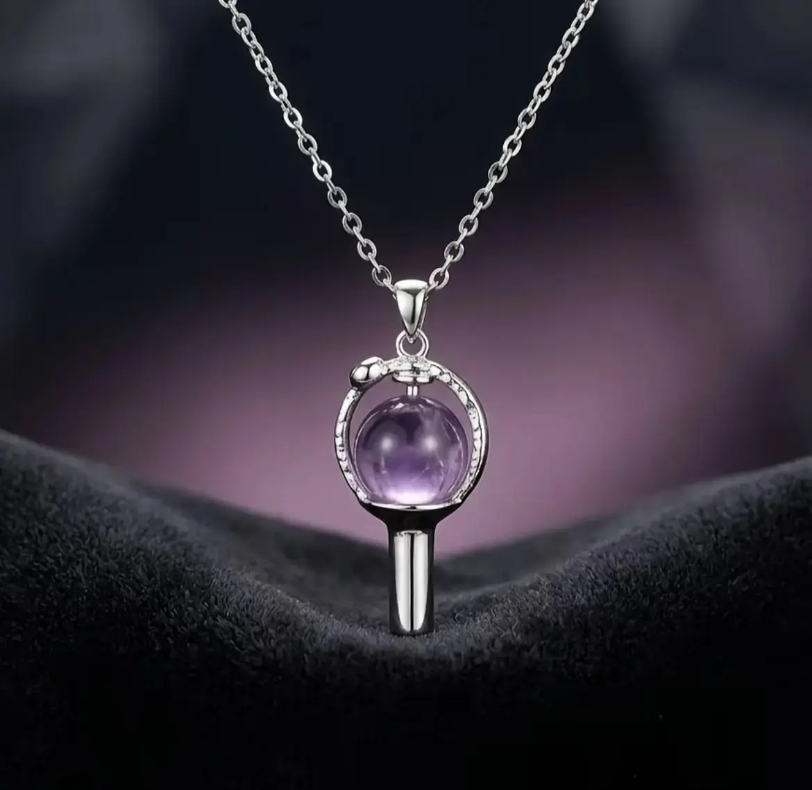 ActivePulse US Aesthetic KPop Light Stick Clavicular Necklace - Culturally-Inspired Silver Plated Minimalist Choker, Fandom Accessory Gift for Her (Necklace Only, Box Not Included), Clavicular Necklaces, Culturally-Inspired Necklaces A.R.M.Y