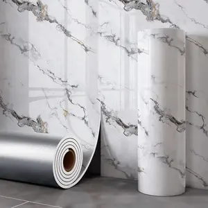Thick Self-Adhesive Tile Look Marble Backsplash Wallpaper Wall Stickers, Waterproof Moistureproof Moldproof, DIY Decor for Kitchen Bedroom Living Room Bathroom