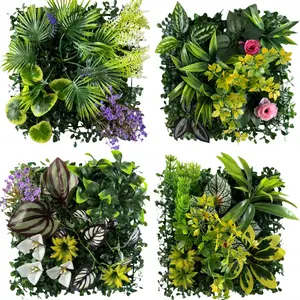 Artificial Plant Wall, Realistic Greenery Backdrop Panel, 25cmx25cm Plastic Grass Lawn, Home Decor for Fences, Walls, Gardens, Weddings, Artificial Faux Plants